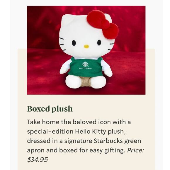 Starbucks x Hello Kitty Barista Bear Plush LIMITED EDITION SHIPS TODAY WITH GIFT - Picture 2 of 9
